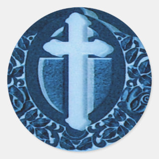 Adesivo Redondo Blue Cross Stickers