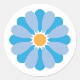 Adesivo Redondo Blue Daisy Sticker