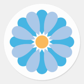 Adesivo Redondo Blue Daisy Sticker
