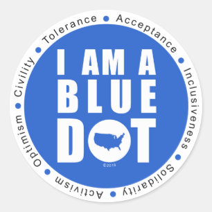 Adesivo Redondo Blue Dot U.S.A. Large