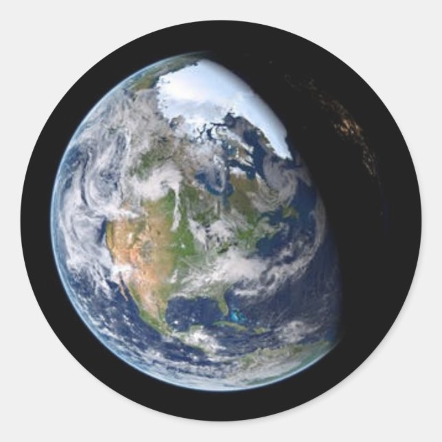 Adesivo Redondo Blue Earth Round Sticker (Frente)