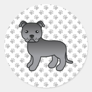 Adesivo Redondo Blue English Staffordshire Bull Terrier Dog