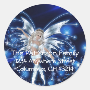 Adesivo Redondo Blue Fairy/Fae Christmas Return Labs