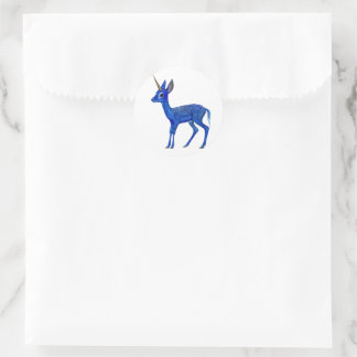 Adesivo Redondo Blue Fawnicorn