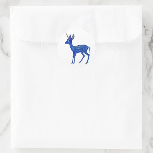 Adesivo Redondo Blue Fawnicorn (Bolsa)