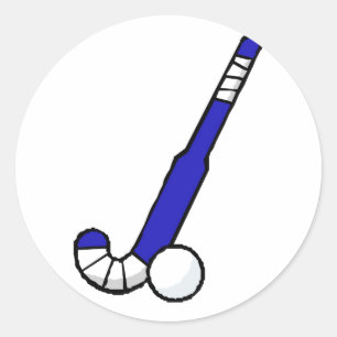 Adesivo Redondo Blue Field Hockey Stick