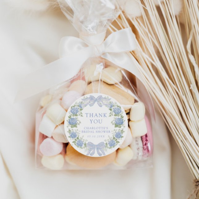 Adesivo Redondo Blue Floral Bridal Tea Party (Criador carregado)