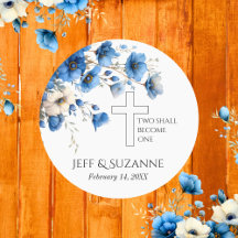 Blue Floral Cross Dois Torna-Se Um Casamento