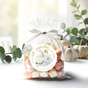 Adesivo Redondo Blue Floral Little Pumpkin Fall Chá de fraldas Cl