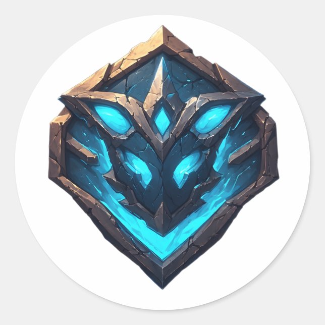Adesivo Redondo Blue Frost Rune Emblem (Frente)