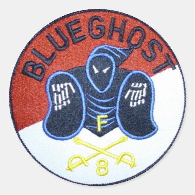 Adesivo Redondo Blue Ghost patch sticker (Frente)