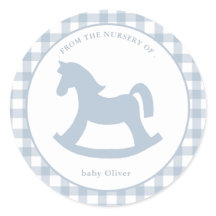 Blue Gingham baby boy selo