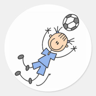 Adesivo Redondo Blue Girls Soccer Sticker