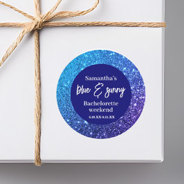 Adesivo Redondo Blue Glitter Bachelorette Party 