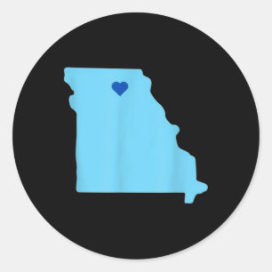 Adesivo Redondo Blue Heart In State Of Missouri