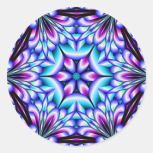 Adesivo Redondo Blue Heaven Mandala