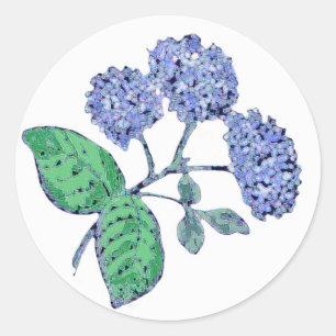 Adesivo Redondo Blue Hydrangea