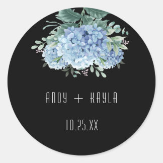 Adesivo Redondo Blue Hydrangea Elegant Wedking Tank
