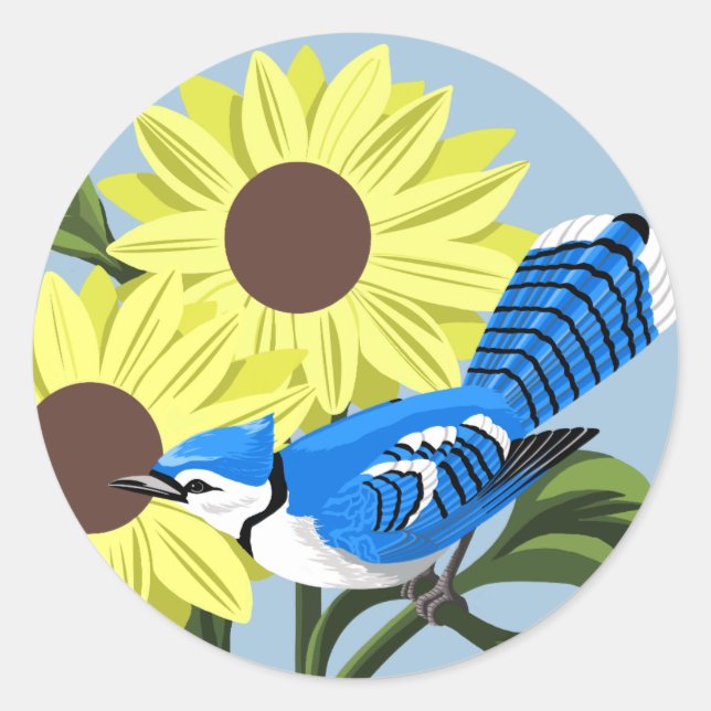 Adesivo Redondo Blue Jay Stickers (Frente)