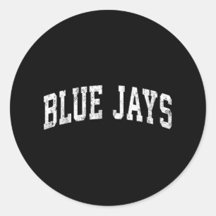 Adesivo Redondo Blue Jays Mascot Vintage Athletic Sports Name Desi