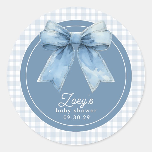 Adesivo Redondo Blue Jean Baby Baby Shower (Frente)