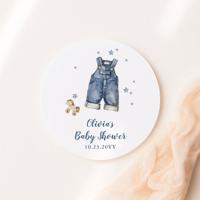 Adesivo Redondo Blue Jean Baby Shower (Criador carregado)