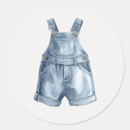 Adesivo Redondo Blue Jean Baby Shower Simple Envelope Stickers