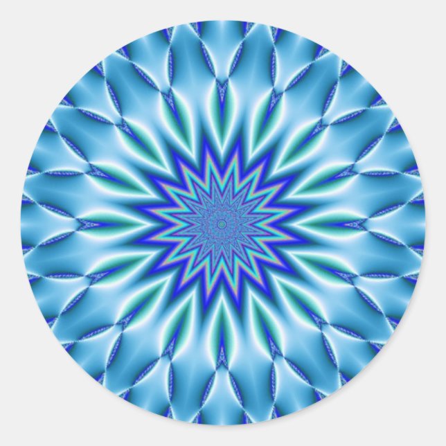 Adesivo Redondo Blue Mandala Sticker (Frente)