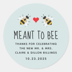 Adesivo Redondo Blue Meant to Bee Honey Wedding Tag