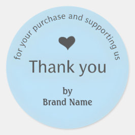 Adesivo Redondo Blue Minimalist Thank You Business Sticker 