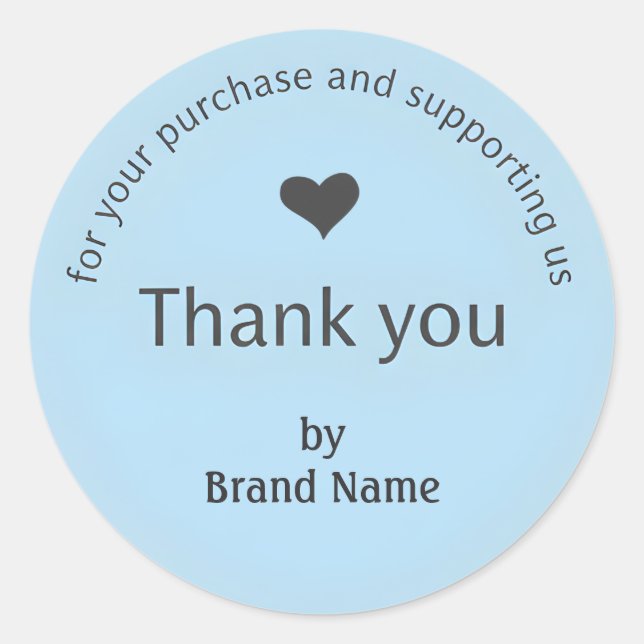 Adesivo Redondo Blue Minimalist Thank You Business Sticker  (Frente)