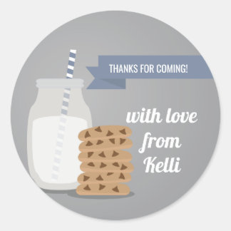 Adesivo Redondo Blue Modern milk e cookies Striker Sticker