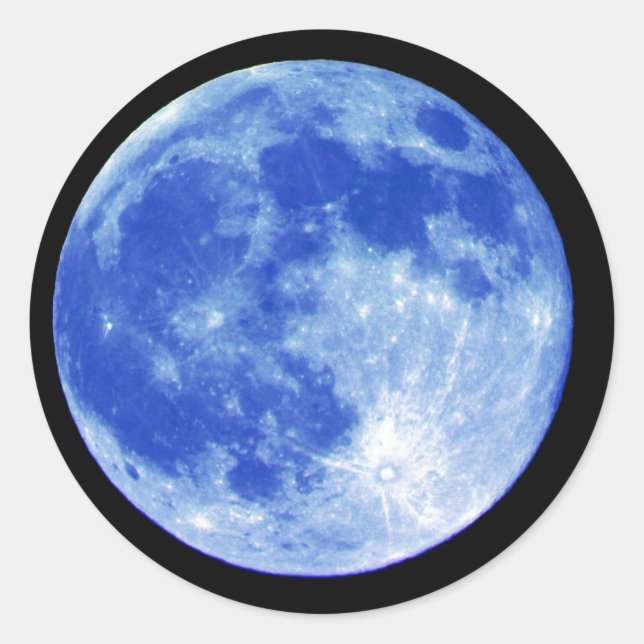 Adesivo Redondo Blue Moon Sticker (Frente)