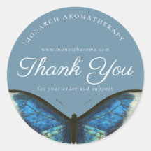 Blue Obrigado Elegante Butterfly - Personalizado D