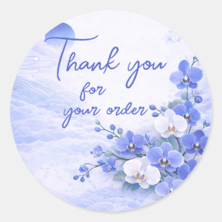 Adesivo Redondo Blue orchid Thank You For your order