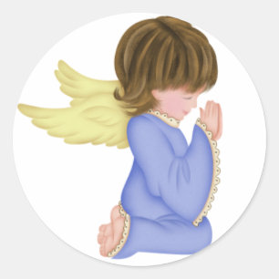 Adesivo Redondo Blue Praying Angel 2 Stickers