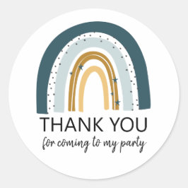 Adesivo Redondo Blue Rainbow Birthday Favkers