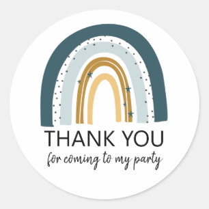 Adesivo Redondo Blue Rainbow Birthday Favkers