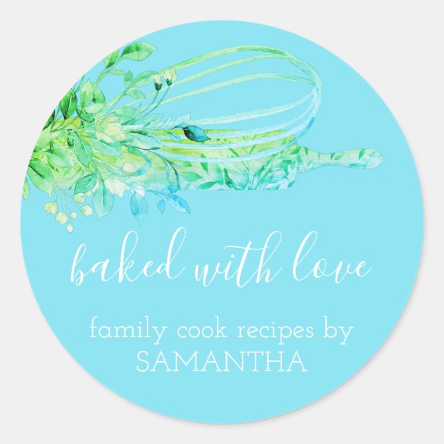 Adesivo Redondo Blue Rustic Rolling pin whisky Chef Baker (Frente)