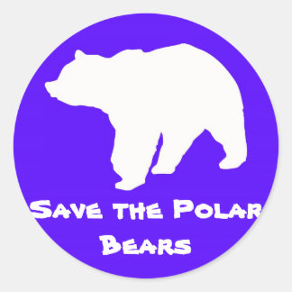 Adesivo Redondo Blue Save the Polar Bears Stickers