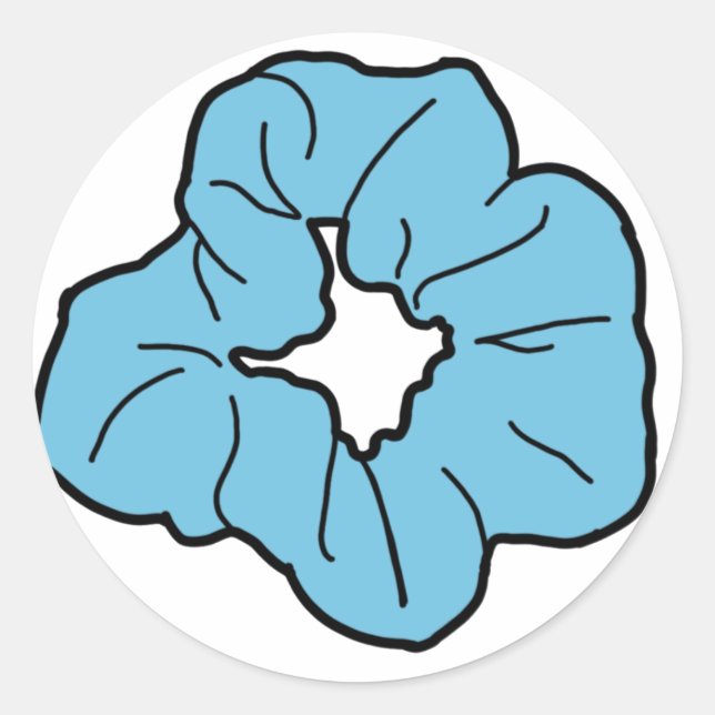 Adesivo Redondo Blue Scrunchie Sticker (Frente)