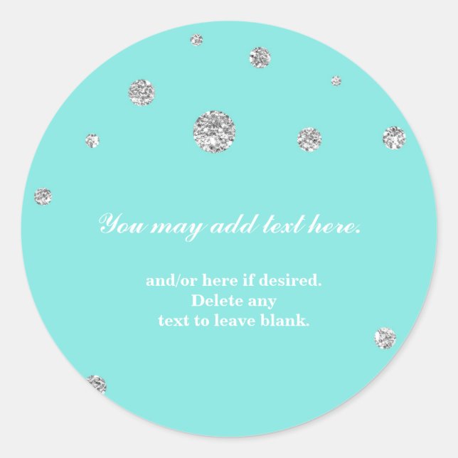 Adesivo Redondo Blue & Silver Glitter Modern Doker (Frente)