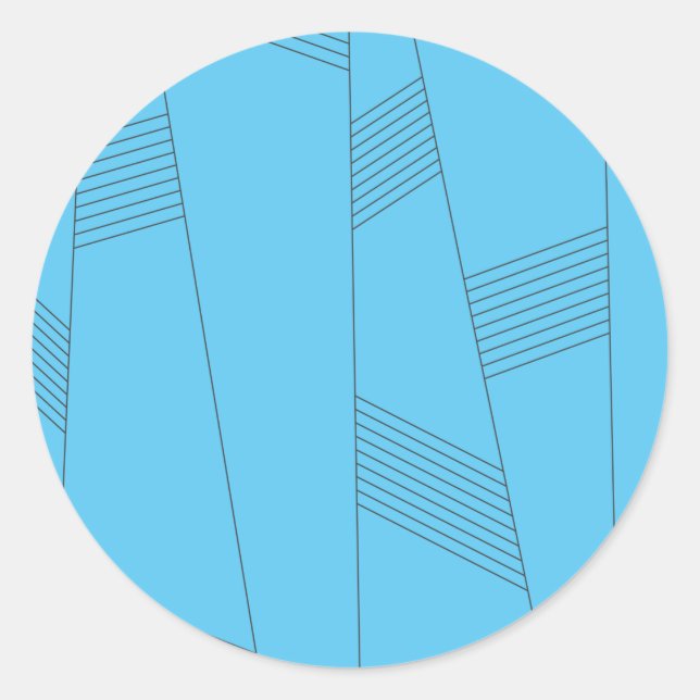 Adesivo Redondo Blue, simple, elegant, abstract line pattern (Frente)