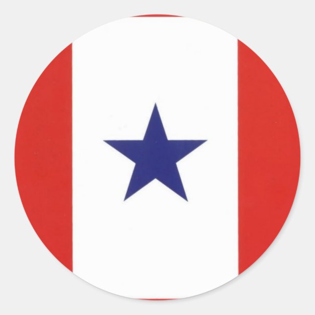 Adesivo Redondo Blue Star Flag Sticker (Frente)