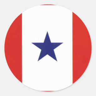 Adesivo Redondo Blue Star Flag Sticker