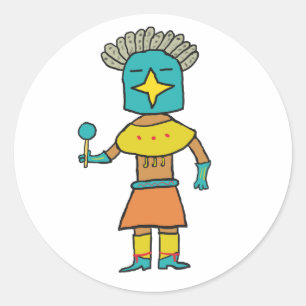 Adesivo Redondo Blue Star Kachina