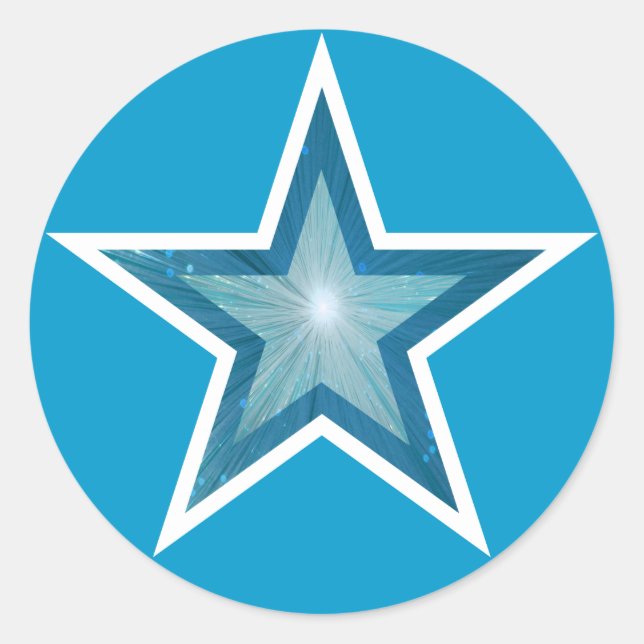 Adesivo Redondo Blue Star round sticker azul (Frente)