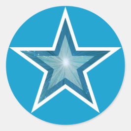 Adesivo Redondo Blue Star round sticker azul