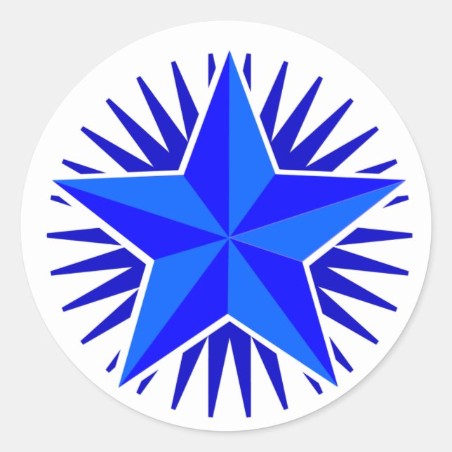 Adesivo Redondo Blue Star Sticker (Frente)