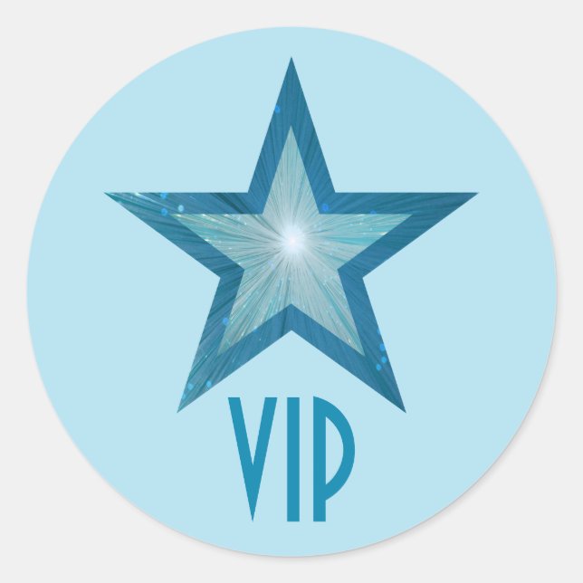 Adesivo Redondo Blue Star VIP round sticker azul (Frente)